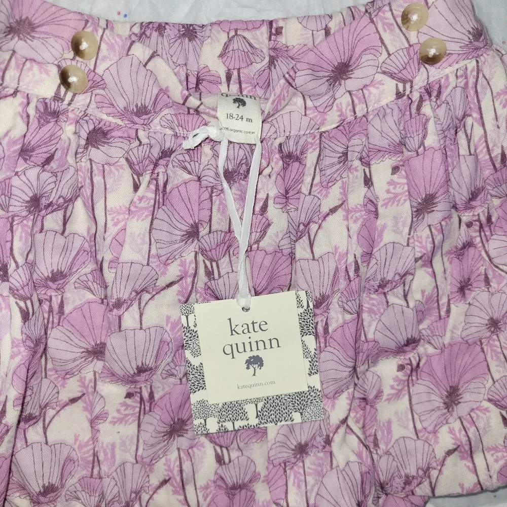Kate Quinn Toddler Girls Purple Poppy Organic Cotton Top and Skirt Set 18-24M